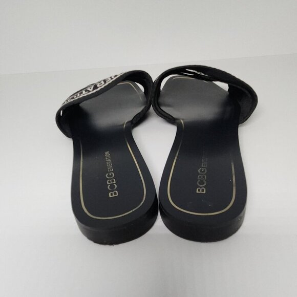 BCBGeneration Sandals Women's Size 9.5 Criss Cross Black/White Open Toe - Picture 2 of 8